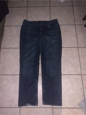 a.n.a Women's Dark Indigo Straight-Leg Jeans